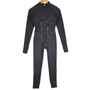 ZASUWA FEMALE ZIPPER STITCH PERFORMANCE JUMPSUIT – BLACK – WOMEN’S SMALL